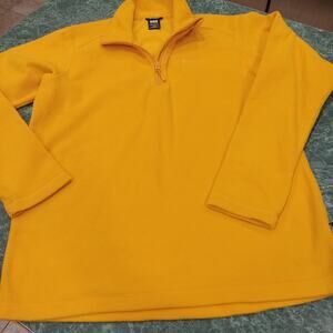 Helly Hansen Mens Yellow Size Large Polartec Fleece Pullover 1/4 Zip New Outdoor